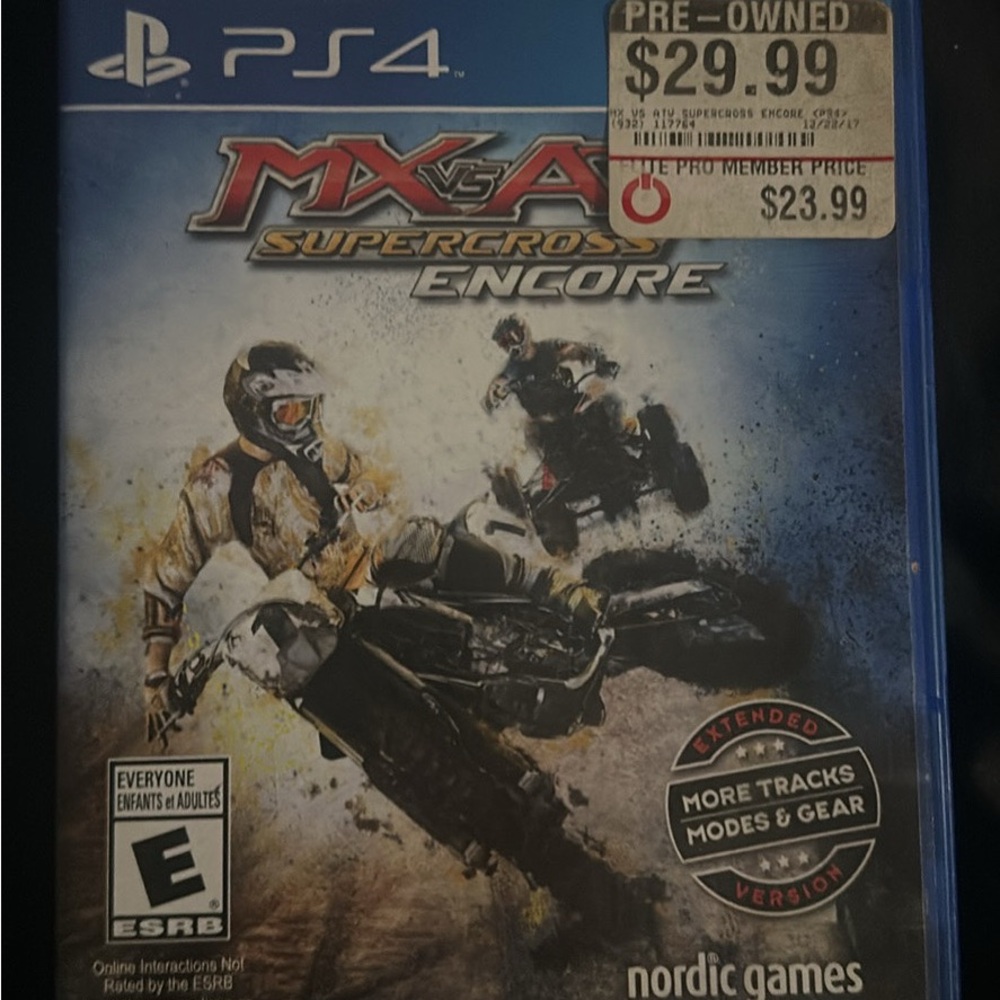 MX vs ATV Supercross Encore PS4 Game